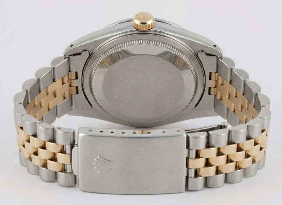 Rolex Datejust Watch Two Tone Men Channel Bezel Diamond