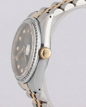 Rolex Datejust Watch Two Tone Men Channel Bezel Diamond