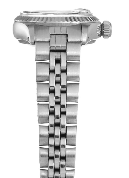 Rolex Datejust White Roman Dial Lady Watch Fluted Bezel Ss Jubilee