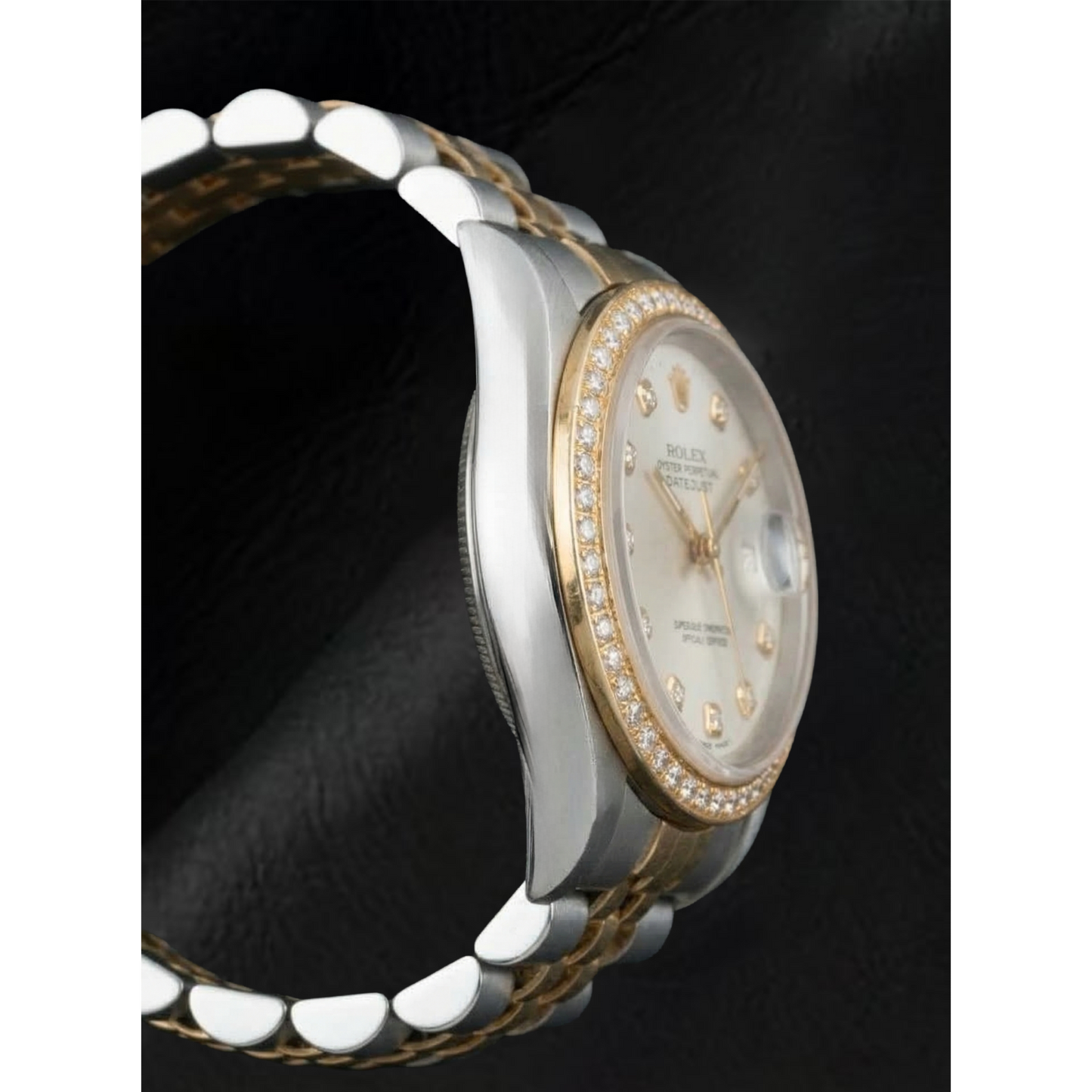 Rolex Datejust Year 2000 White Mother Of Pearl Diamond Dial 31 mm Two Tone Watch