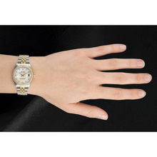 Rolex Datejust Year 2000 White Mother Of Pearl Diamond Dial 31 mm Two Tone Watch