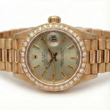 Rolex Datejust Yg President Style Watch Gray Stick Dial Diamond