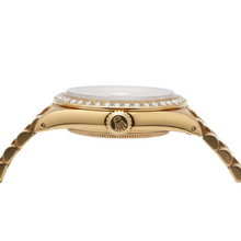 Rolex Datejust Yg President Style Watch Gray Stick Dial Natural Earth Mined Diamond