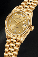 Rolex Day-Date 18238 36mm Champagne Jubilee Diamond Dial Yellow Gold Watch