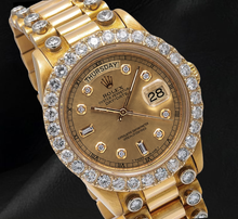 Rolex Day Date 18038 36mm Champagne Diamond Dial Yellow Gold Watch 18K