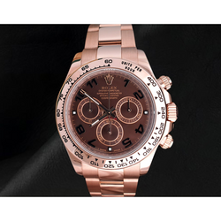 Rolex Daytona Coffee Brown Arabic Cosmograph Dial Rose Gold 18K Watch