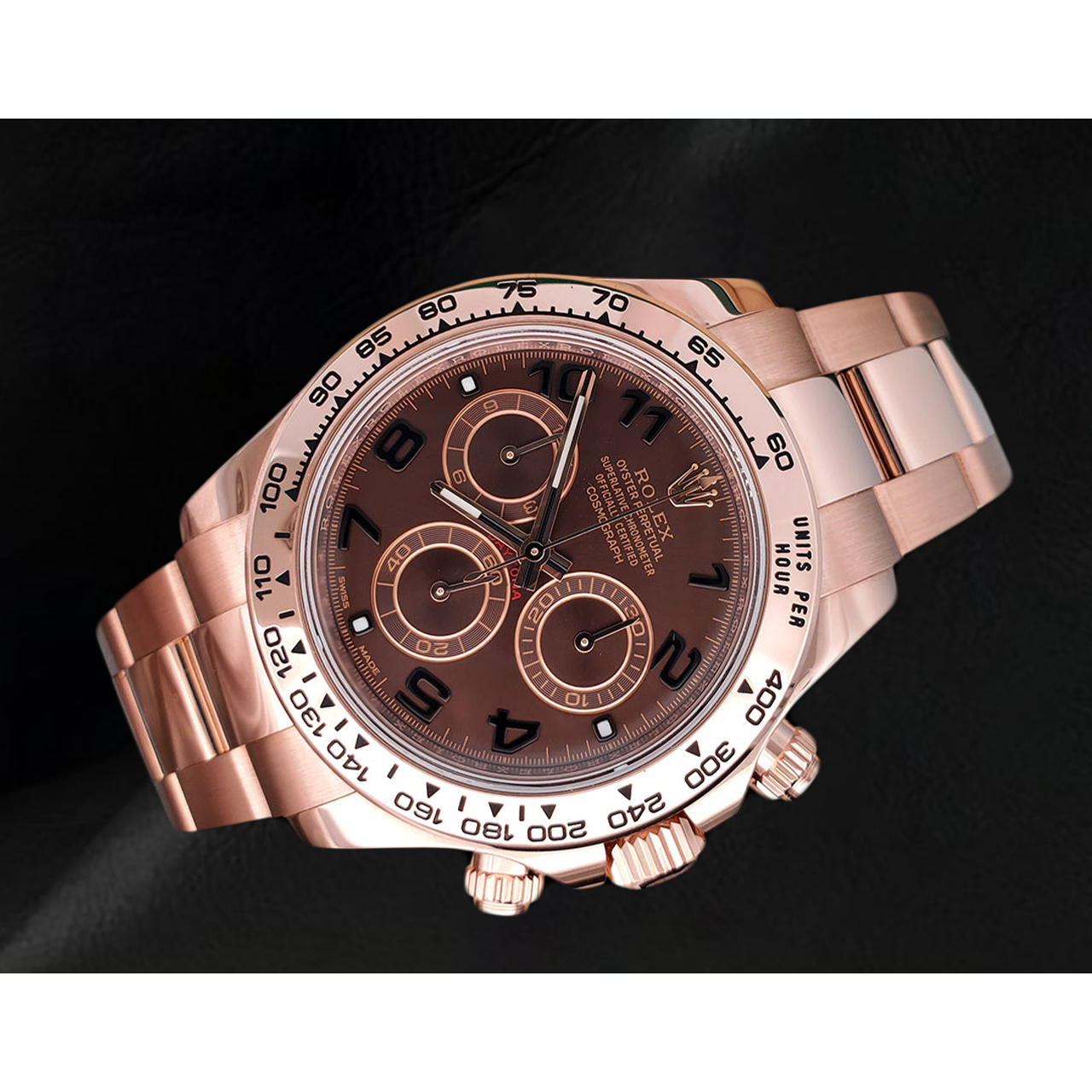 Rolex Daytona Coffee Brown Arabic Cosmograph Dial Rose Gold 18K Watch