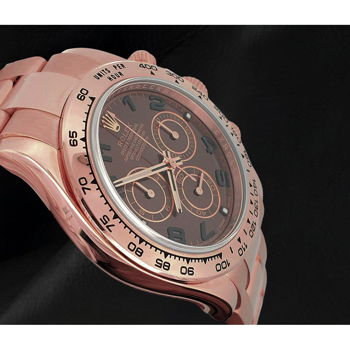 Rolex Daytona Coffee Brown Arabic Cosmograph Dial Rose Gold 18K Watch