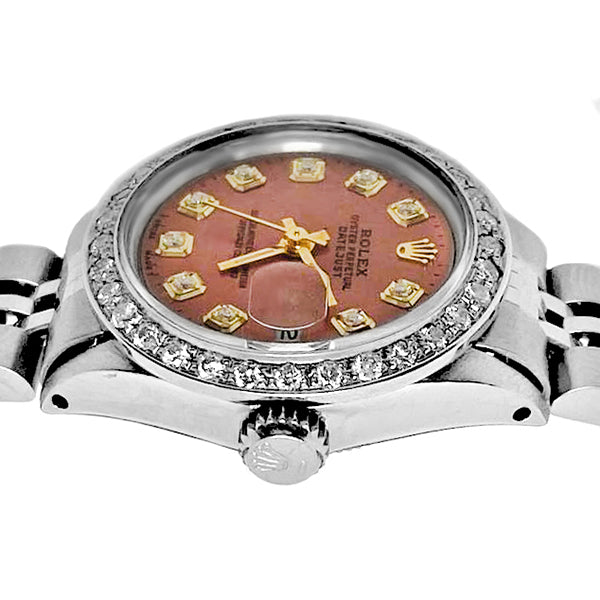 Rolex Diamond Dial Bezel Jubilee Ss Bracelet Datejust Women Watch