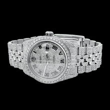 Rolex Iced Out Diamond 12 Carat 36mm Roman Dial Stainless Steel Watch