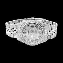 Rolex Iced Out Diamond 12 Carat 36mm Roman Dial Stainless Steel Watch