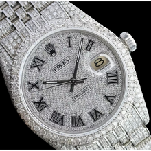 Rolex Iced Out Diamond 12 Carat 36mm Roman Dial Stainless Steel Watch
