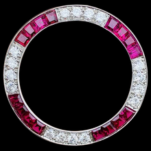 Rolex Diamond and Ruby Stainless Steel Bezel to Fit 36 mm Watches