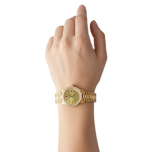 Rolex Dj Bezel Champagne Tapestry Stick Dial Watch President Style