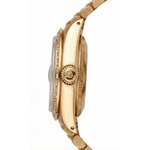 Rolex Dj Champagne Tapestry Dial Pin Stripe Watch Gold President