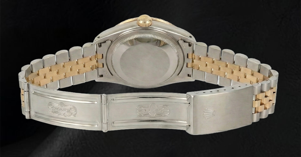 Rolex Dj Diamond Bezel Men's Watch Two Tone Jubilee Gray Roman Dial