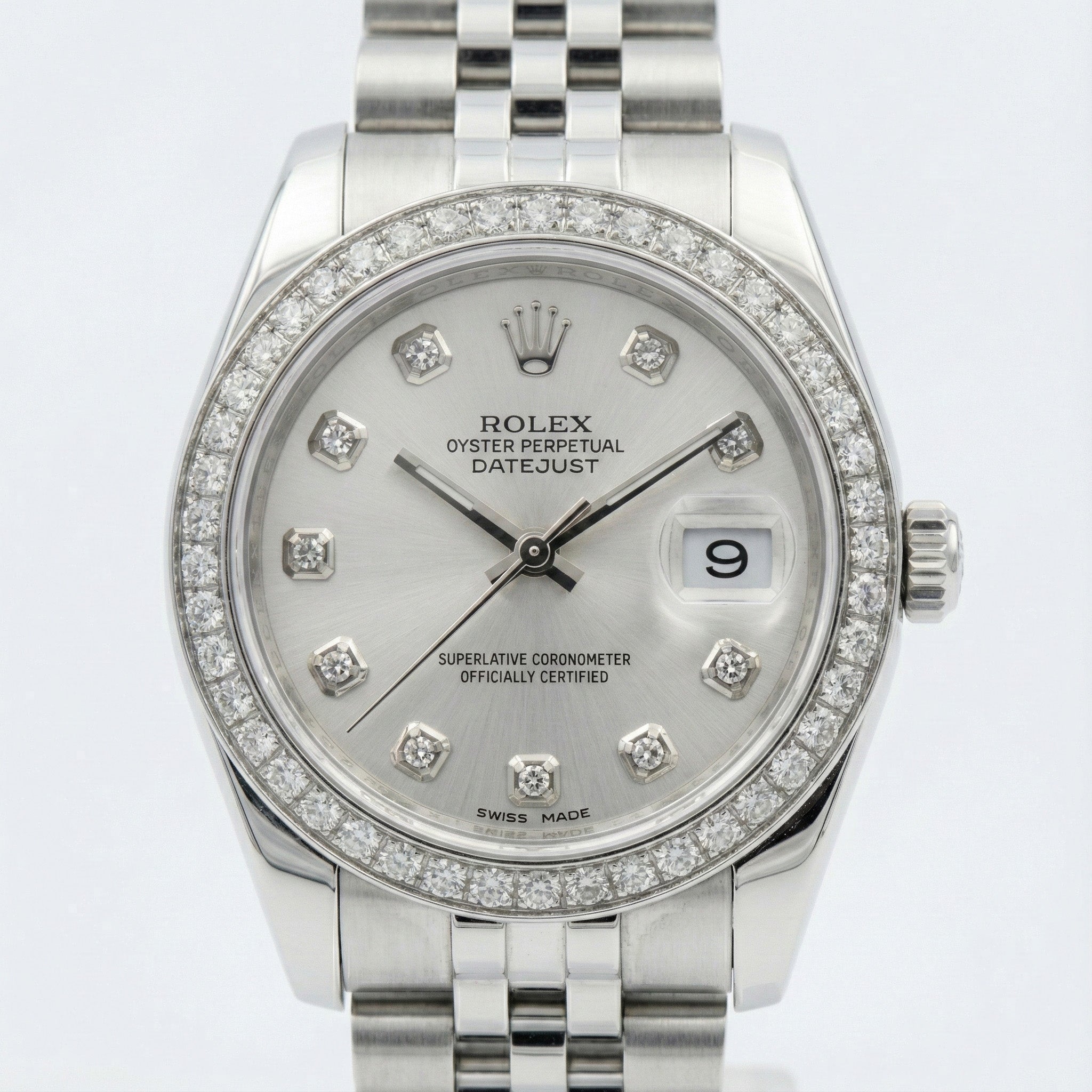 Rolex Dj Midsize 31 Mm Watch Custom Diamond Dial Jubilee Bracelet Ss