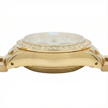 Rolex Dj President Style Watch White Mop Diamond Dial Bezel Gold