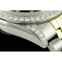 Rolex Dj Quick Set No Holes Diamond Bezel Black Dial Ss Bracelet