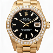 Rolex Dj Stick Dial Presidential Style Ladies Watch Natural Earth Mined Diamond Bezel