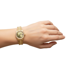 Rolex Dj Watch Presidential Style Champagne Stick Dial Bezel P2