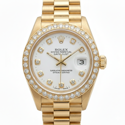 Rolex Dj Watch Presidential Style Gold Bezel Natural Earth Mined Diamond Dial Rolex