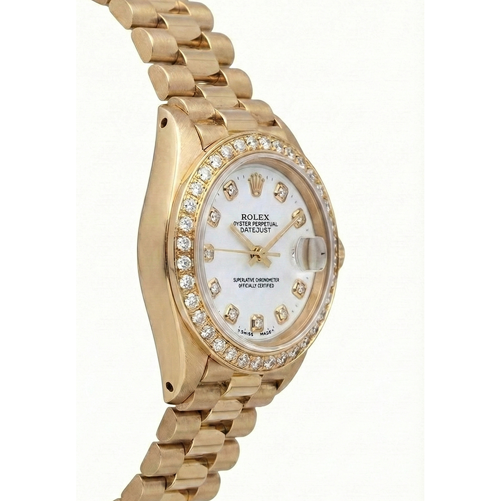 Rolex Dj Watch Presidential Style Gold Bezel Natural Earth Mined Diamond Dial Rolex