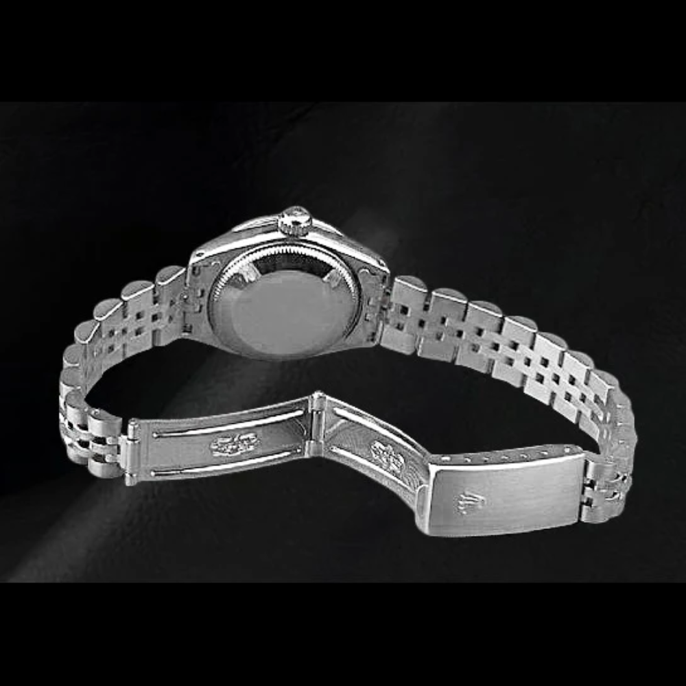 Rolex Dj Watch White Natural Earth Mined Diamond Dial Jubilee Stainless Steel Watch