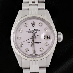 Rolex Dj Watch White Natural Earth Mined Diamond Dial Jubilee Stainless Steel Watch