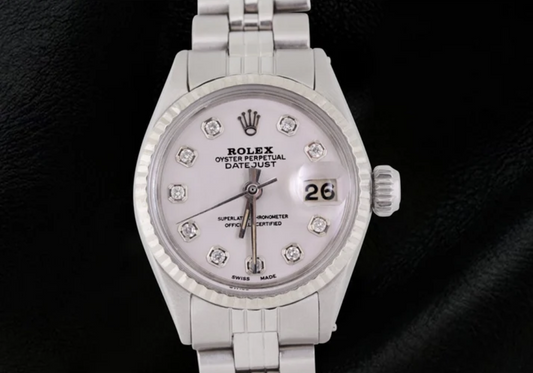 Rolex Dj Watch White Natural Earth Mined Diamond Dial Jubilee Stainless Steel Watch
