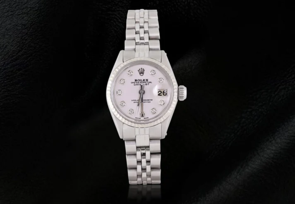 Rolex Dj Watch White Natural Earth Mined Diamond Dial Jubilee Stainless Steel Watch