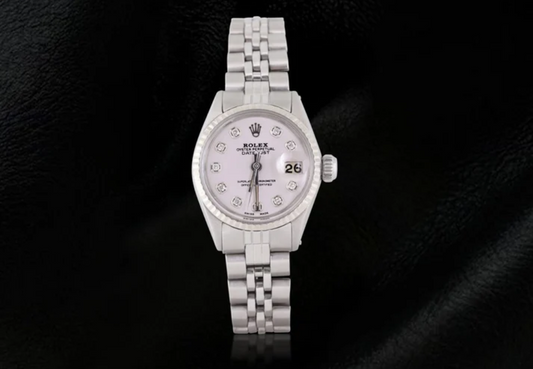 Rolex Dj Watch White Natural Earth Mined Diamond Dial Jubilee Stainless Steel Watch