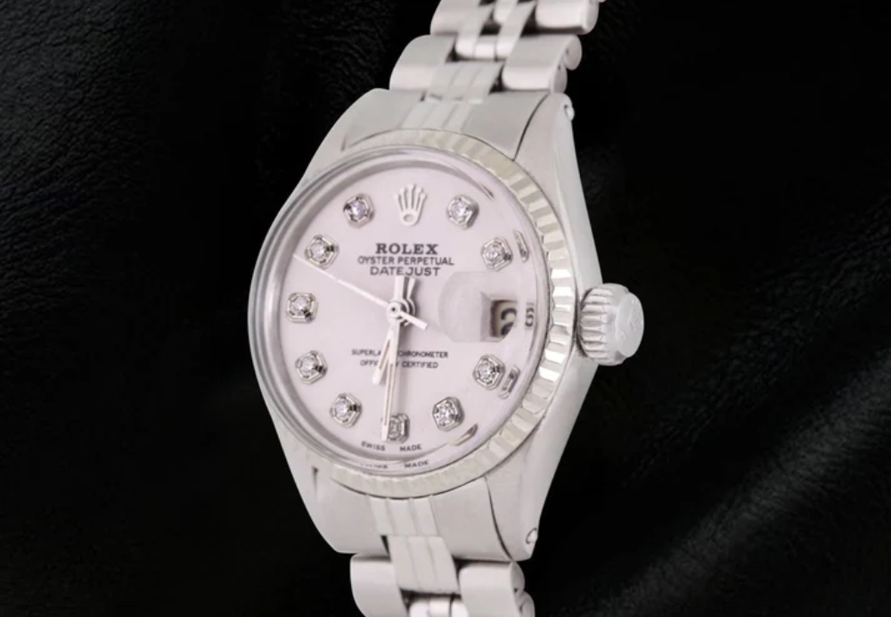 Rolex Dj Watch White Natural Earth Mined Diamond Dial Jubilee Stainless Steel Watch