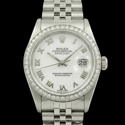 Rolex Dj White Mop Roman Dial Natural Earth Mined Diamond Bezel Ss Jubilee Bracelet QUICK SET