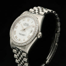 Rolex Dj White Mop Roman Dial Natural Earth Mined Diamond Bezel Ss Jubilee Bracelet QUICK SET