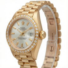 Rolex Dj White Stick Dial President Style Watch Natural Earth Mined Diamond Bezel Gold