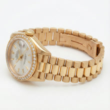 Rolex Dj White Stick Dial President Style Watch Natural Earth Mined Diamond Bezel Gold