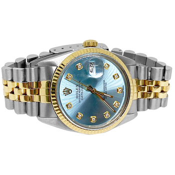 Rolex Gents Datejust Rolex Blue Ss & Gold Jubilee-Bracelet QUICK SET
