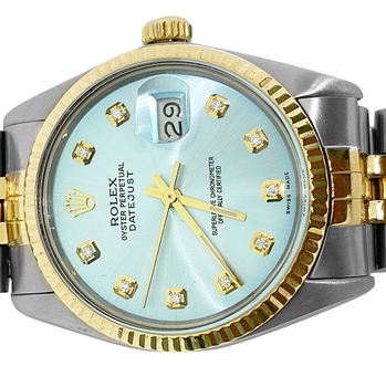 Rolex Gents Datejust Rolex Blue Ss & Gold Jubilee Bracelet-QUICK SET