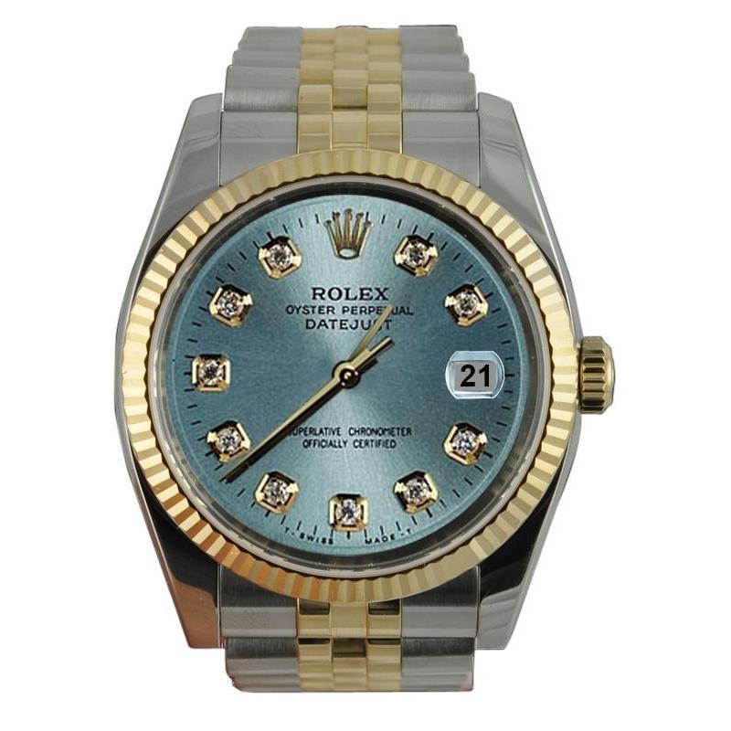 Rolex Gents Datejust Rolex Blue Ss & Gold Jubilee Bracelet QUICK SET