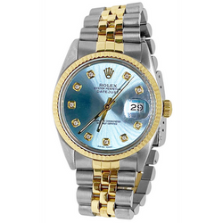 Rolex Gents Datejust Rolex Blue Ss & Gold Jubilee Bracelet QUICK SET