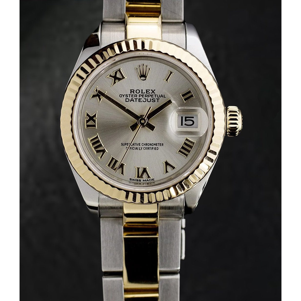 Rolex Ladies 279173 Two Tone Datejust Watch 18k Yellow Gold