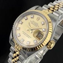 Rolex Ladies Datejust 26 mm Champagne Factory Diamond Dial Two Tone Watch