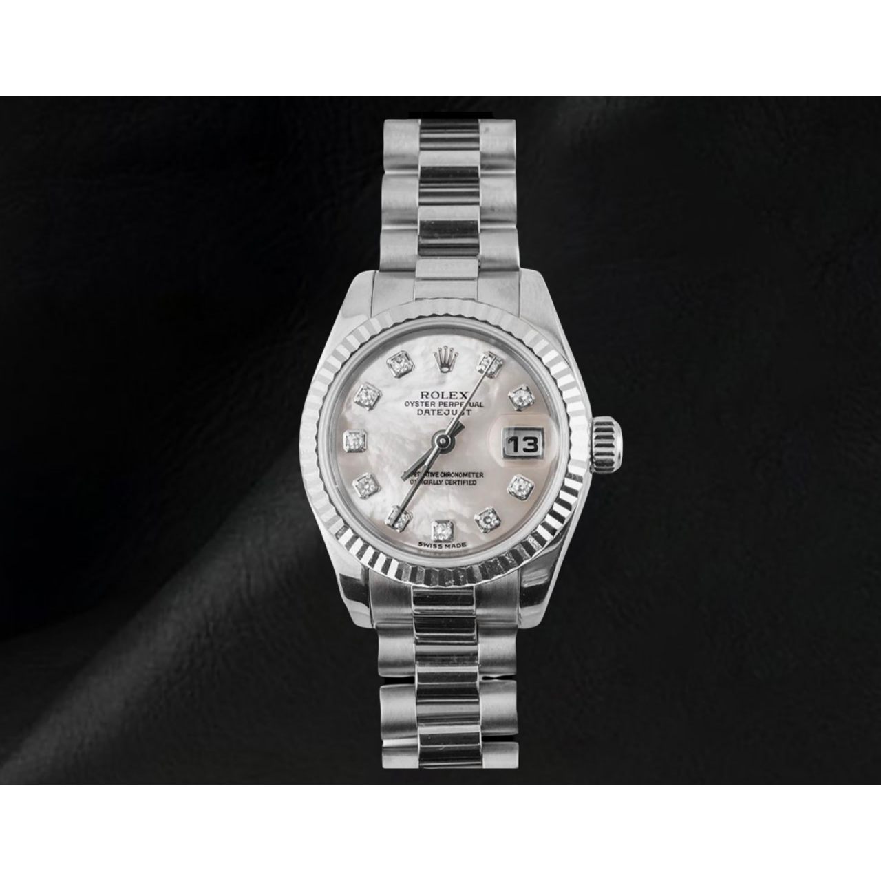 Rolex Ladies Datejust 26mm Mother of Pearl Dial 2002 Year President Bracelet 18K Watch