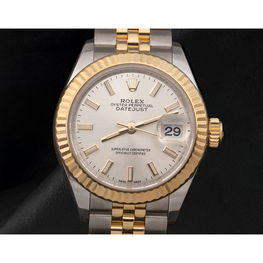 Rolex Ladies Datejust 179173 Fluted Bezel Two Tone Jubilee 26 mm Watch