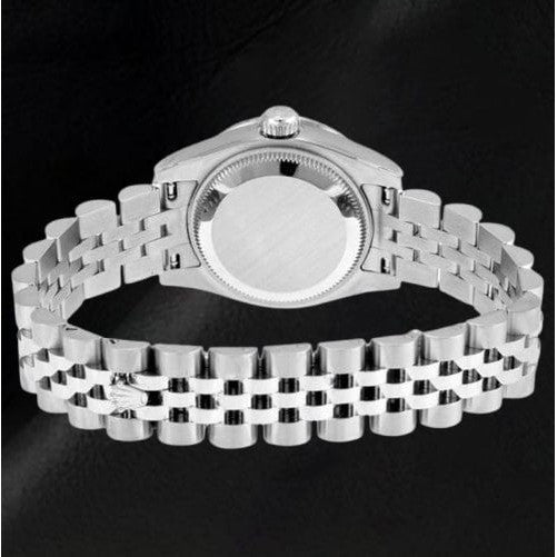 Rolex Lady-Datejust 26mm White Mother of Pearl Diamond Steel Hidden Clasp Ladies Watch