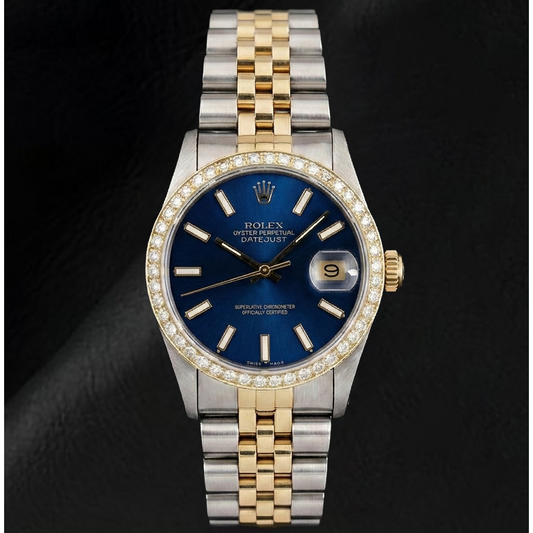 Rolex Lady 31mm Datejust Blue Luminous Dial Watch