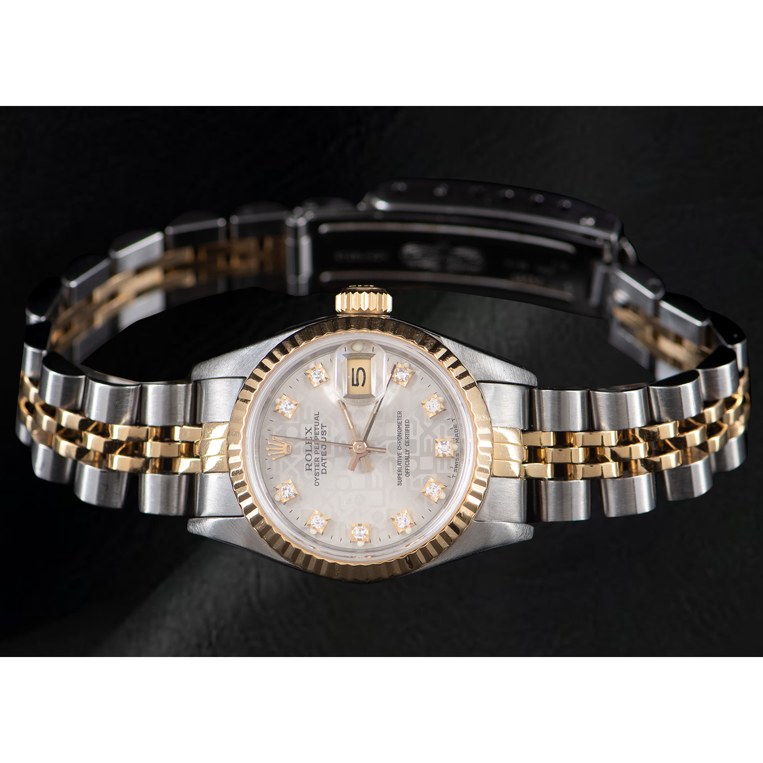 Rolex Lady Datejust 26 mm SIlver Diamond Jubilee Dial Two Tone Watch