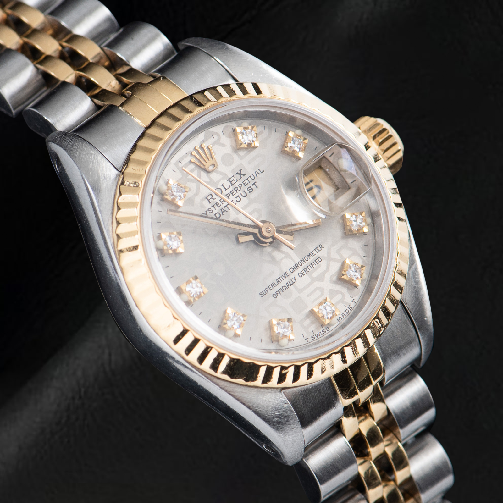 Rolex Lady Datejust 26 mm Silver Jubilee Diamond Dial Two Tone Watch