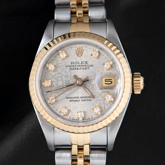 Rolex Lady Datejust 26 mm Silver Jubilee Diamond Dial Two Tone Watch
